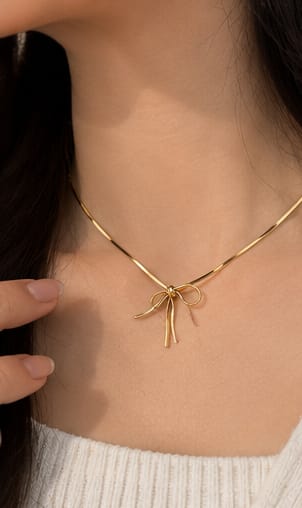 Bow Drop Necklace